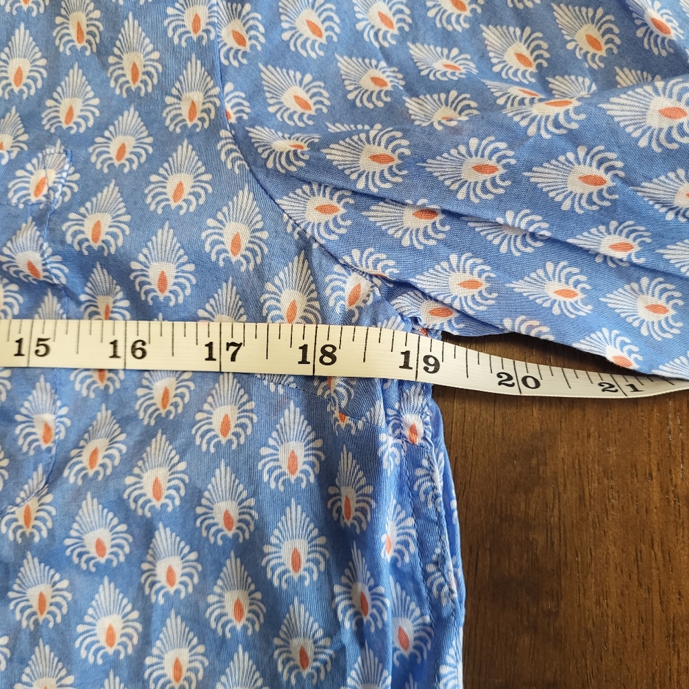 Talbots Light Blue Printed Button-Down Tunic - Picture 5 of 8
